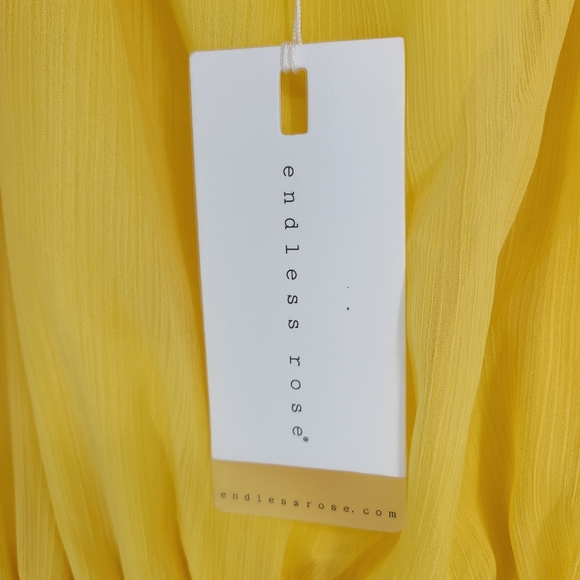 Endless Rose Revolve Yellow Ruffle Romper M new - Picture 9 of 12